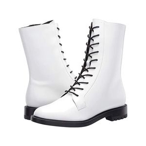 NWOT Steve Madden Brant Combat Boots White 8 lace